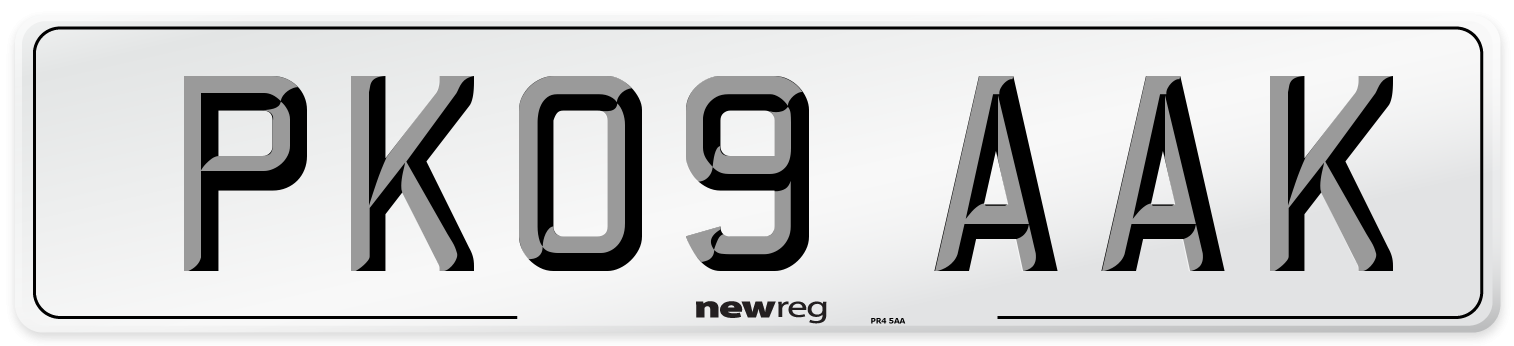 PK09 AAK Number Plate from New Reg